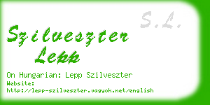 szilveszter lepp business card